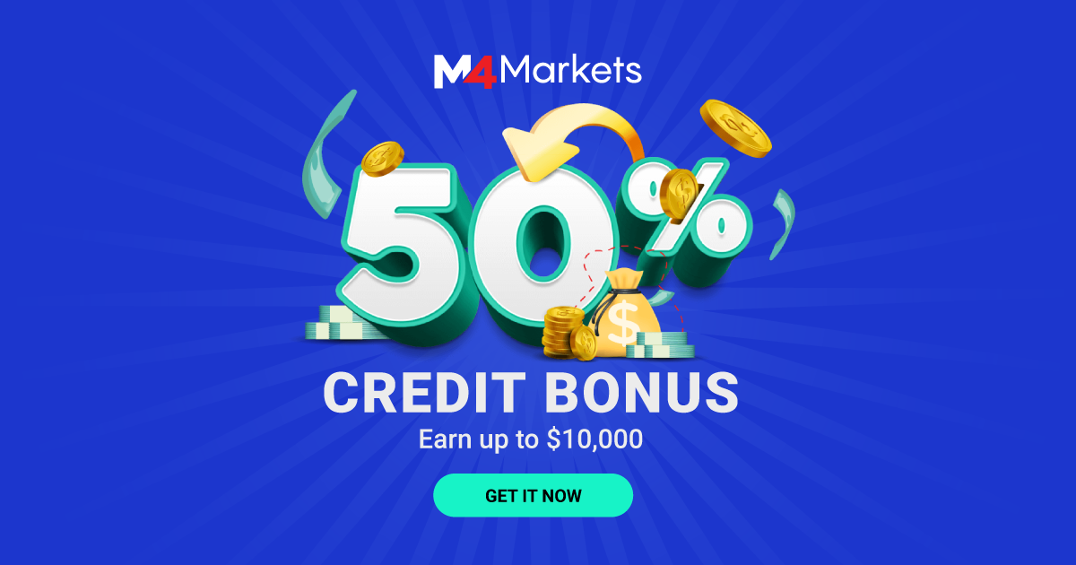 Get a 50% Credit Bonus of up to $10000 from M4Markets